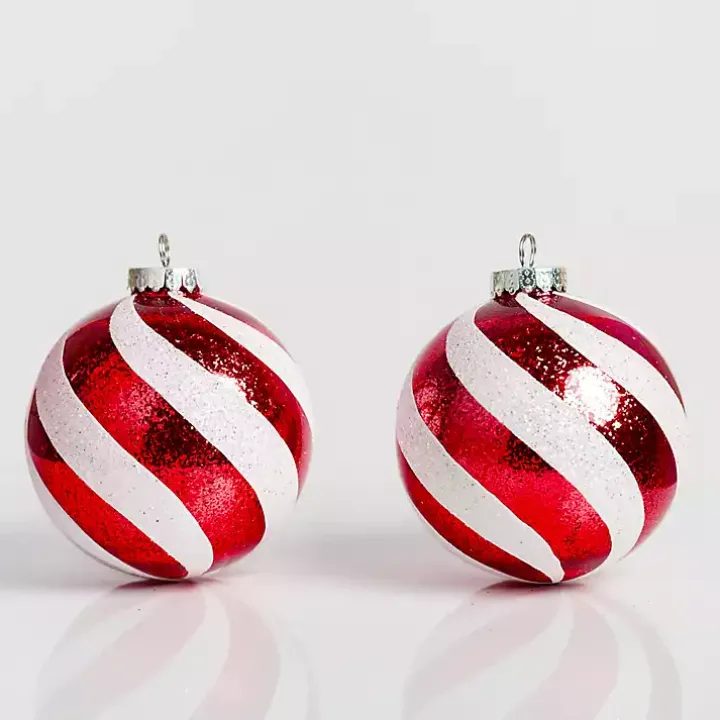 Red Swirl 6 in. Tree Ornament, Set of 2
