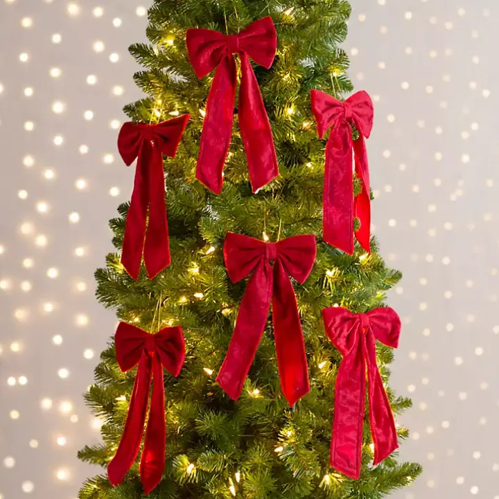 Red Velvet Bow 6-pc. Ornament Set, 12 in.