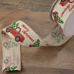 Red Vintage Truck 16 yard Christmas Ribbon