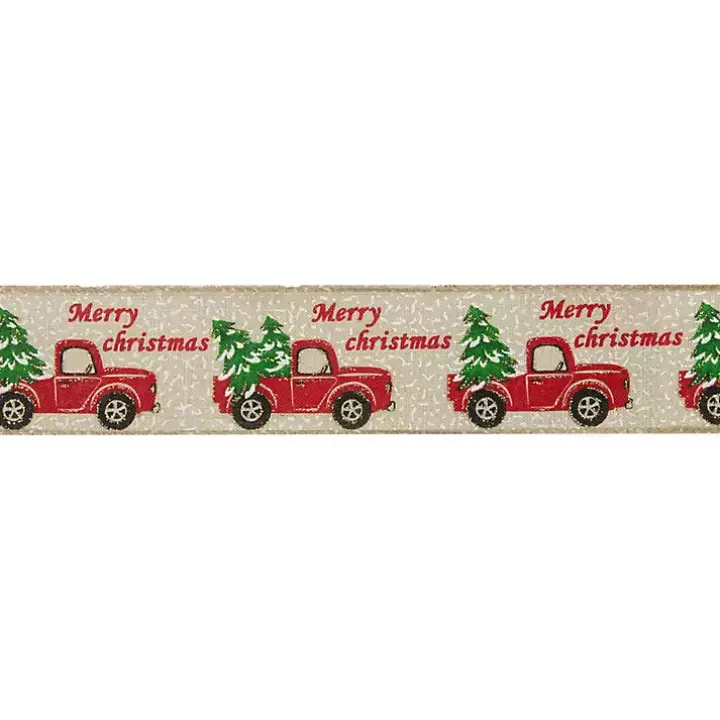 Red Vintage Truck 16 yard Christmas Ribbon