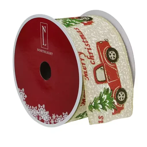 Red Vintage Truck 16 yard Christmas Ribbon