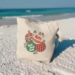 Retro Christmas Ornaments Canvas Tote Bag