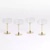 Ripple Gold Base Coupe Wine Glasses, Set of 4