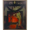 Rockwell Boy Waiting by Fireplace LED Canvas Print