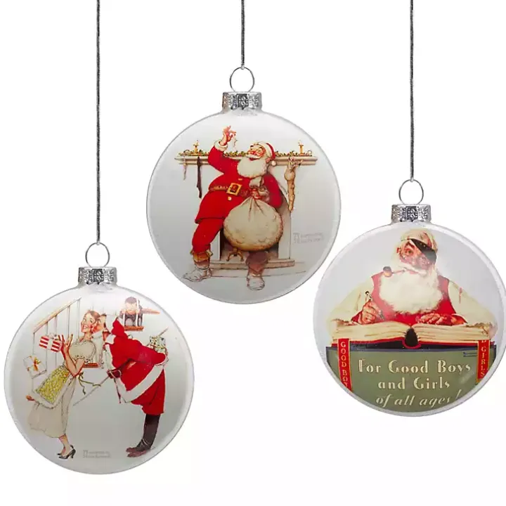 Rockwell Classic Holiday Scene Ornaments, Set of 3