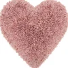 Rose Shaggy Heart Shaped Pillow