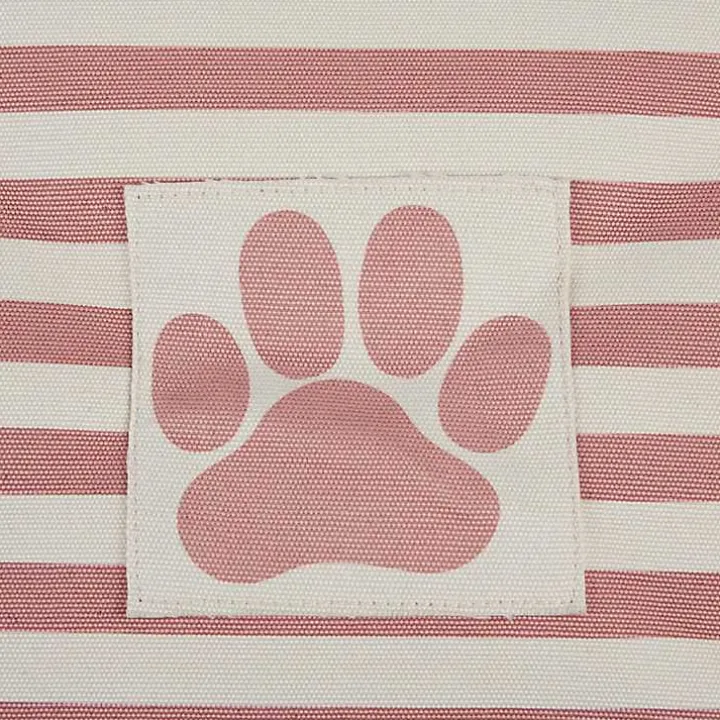 Rose Striped Paw Medium Rectangular Pet Bin