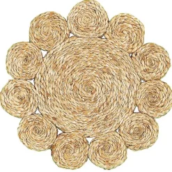 Round Braided Natural Jute Placemats, Set of 2
