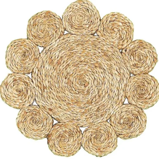 Round Braided Natural Jute Placemats, Set of 2