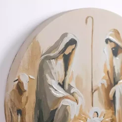 Round Nativity Scene Canvas Art Print