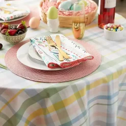 Round Sweet Spring Plaid Tablecloth, 70 in.