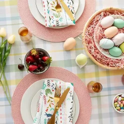 Round Sweet Spring Plaid Tablecloth, 70 in.