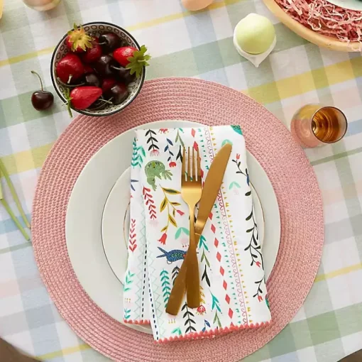 Round Sweet Spring Plaid Tablecloth, 70 in.
