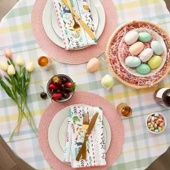 Round Sweet Spring Plaid Tablecloth, 70 in.
