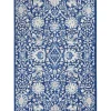 Royal Blue Floral Motif Area Rug, 5x7