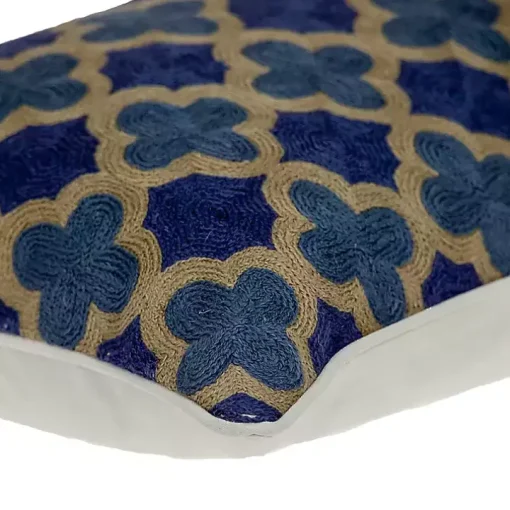 Royal Blue Quatrefoil Lumbar Throw Pillow