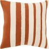 Rust and Ivory Ozzy Striped Pillow