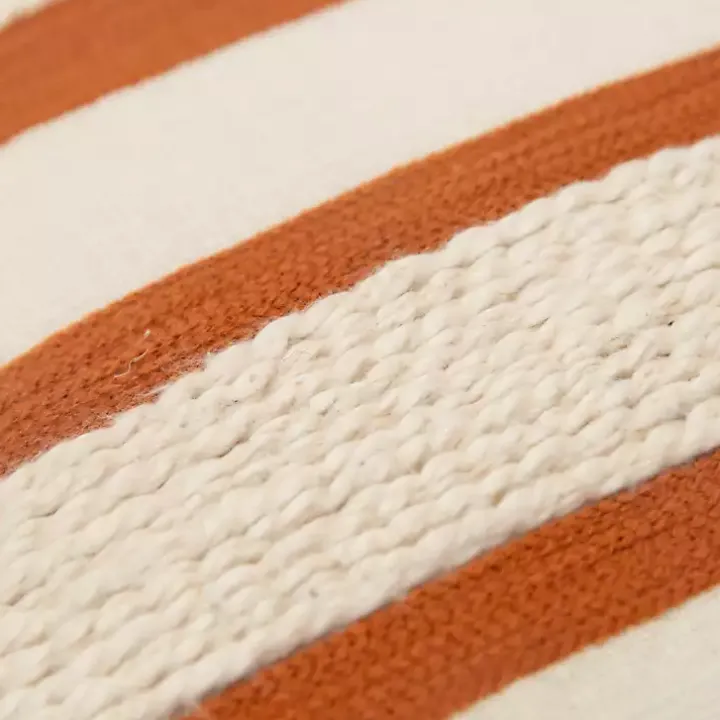 Rust and Ivory Ozzy Striped Pillow