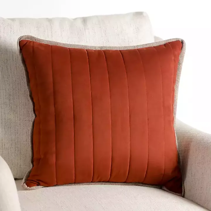 Rust Faux Suede Pillow
