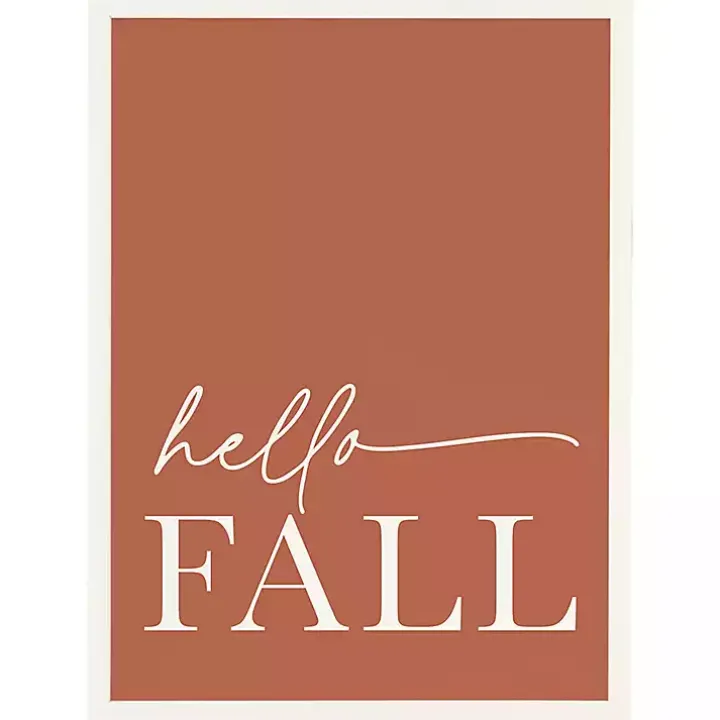 Rust Hello Fall Framed Wall Plaque