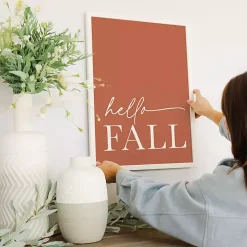 Rust Hello Fall Framed Wall Plaque