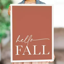 Rust Hello Fall Framed Wall Plaque