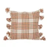 Rust Plaid Tassel Indoor/Outdoor Pillow