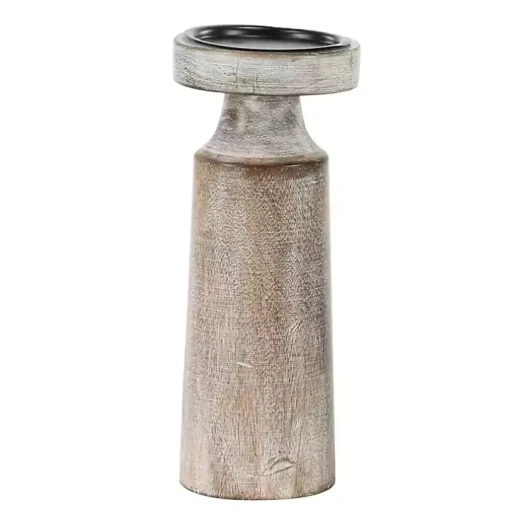 Rust Rustic Mango Wood 3-pc. Candle Holder Set