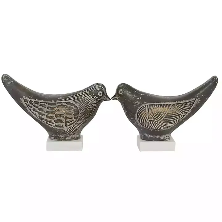 Rustic Etched Birds 2-pc. Figurine Set