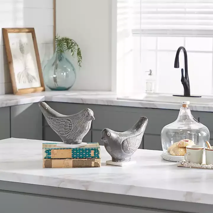 Rustic Etched Birds 2-pc. Figurine Set