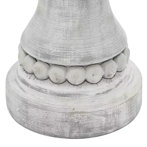 Rustic Gray Carved 3-pc. Candle Holder Set