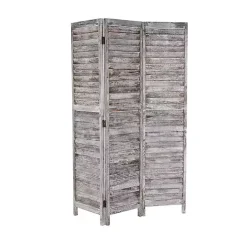 Rustic Gray Shutter Trifold Room Divider
