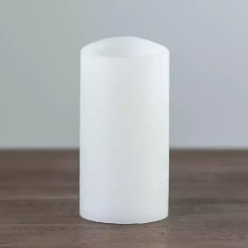 Rustic White LED Pillar Candle, 3x6 in.