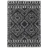 Sable Black and White Moon Accent Rug, 2x8