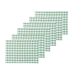 Sage Buffalo Check Cotton Placemats, Set of 6