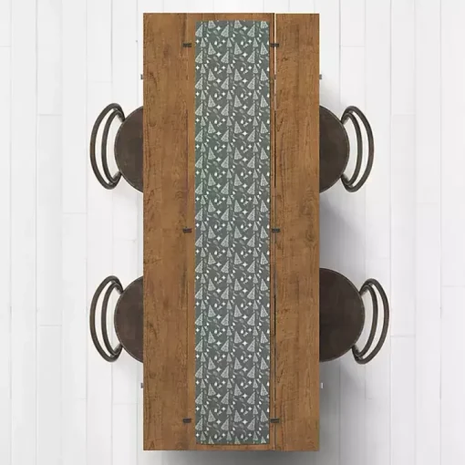 Sage Christmas Trees Table Runner