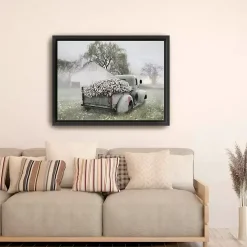 Sage Flower Truck Framed Canvas Print, 42x32 in.