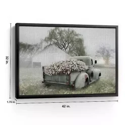 Sage Flower Truck Framed Canvas Print, 42x32 in.