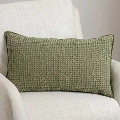 Sage Waffle Texture Lumbar Pillow