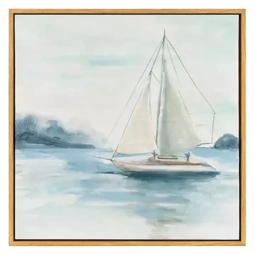 Sail from the Coast Framed Canvas Prints, Set of 2