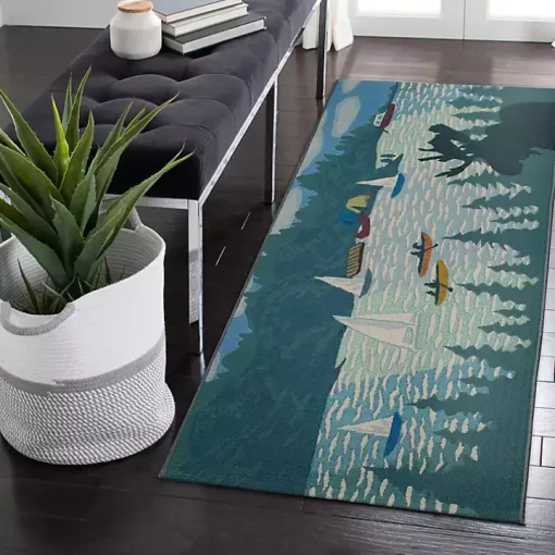 Sailboat Lake Indoor/Outdoor Runner, 1x4