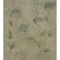 Sand Beige Floral Embroidered Table Runner