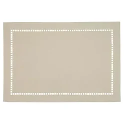 Sand Laser-Cut Hemstitch Placemats, Set of 4