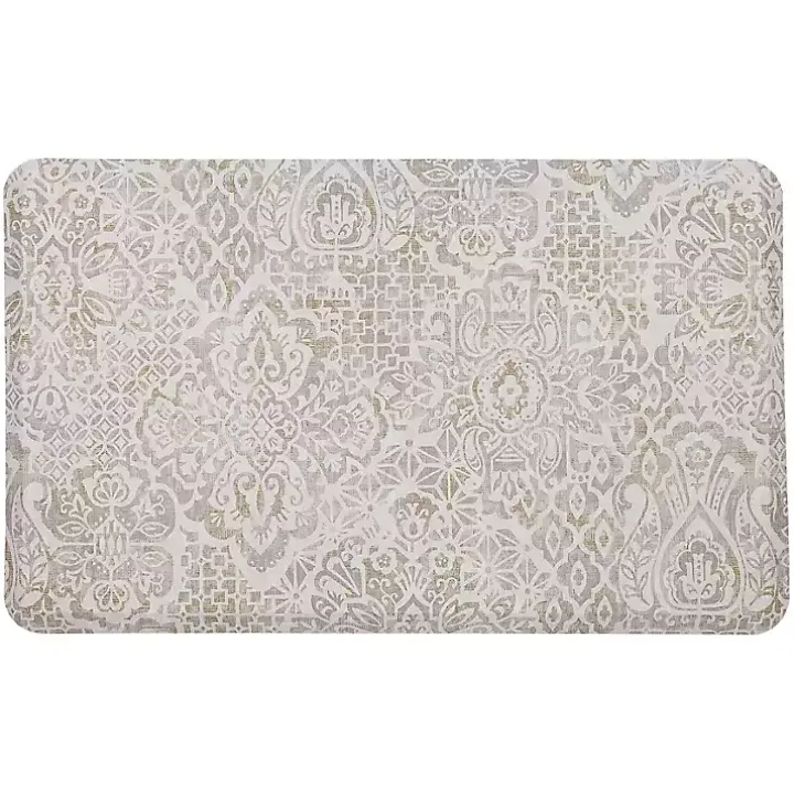 Sandy Beige Damask Nouveau Kitchen Mat