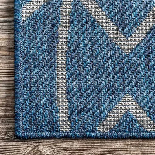 Sanford Blue Geometric Shapes Outdoor Rug, 8x10