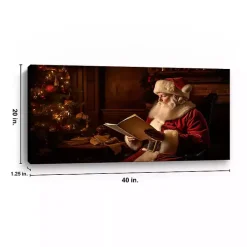 Santa and List Canvas Art Print