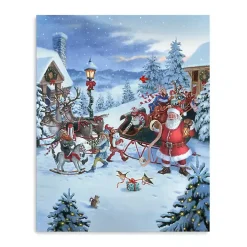 Santa Christmas Gifts Canvas Christmas Art Print