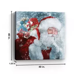 Santa Gifts & Snowflakes Canvas Print, 40x40 in.