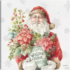 Santa Welcome Christmas Canvas Art Print