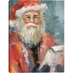 Santa with List Canvas Art Print